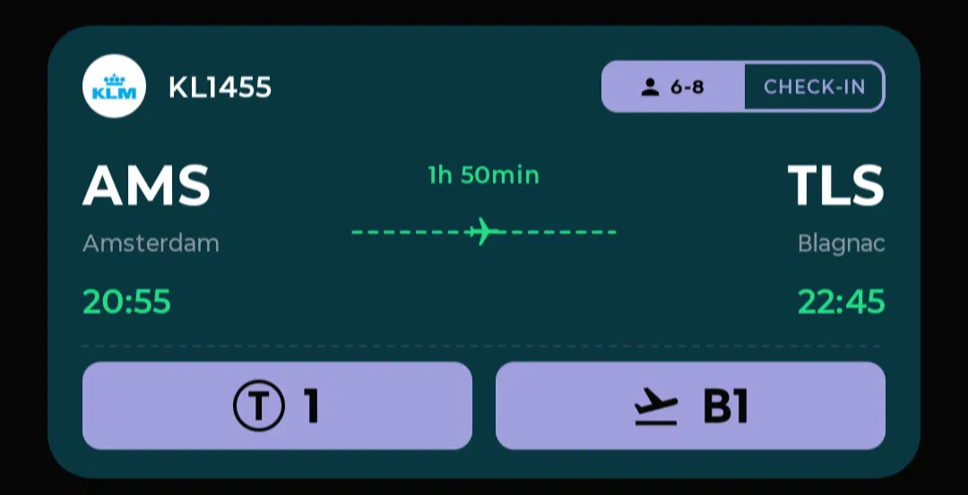 Terminal J flight status screen